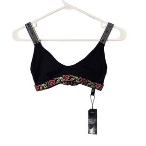TAVIK Swimwear Deneuve Black Tribal Trim Bikini Top Women’s Small